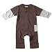 Baby Soy Layered Romper, 6-12M, Chocolate