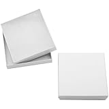 White Cardboard Square Jewelry Boxes With Swirls 3.5 x 3.5 x 1 Inches (16)