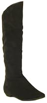 Platino "Stretch" Ladies Suedette Over The Knee Fashion Boots - Black