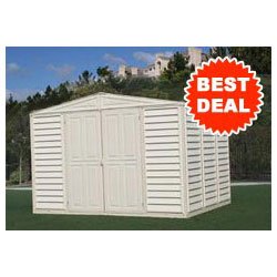 Vinyl Storage Shed 10' x 8' Stronglasting&copy; Woodbridge With Foundation Kit by DuraMax (00214-DM)