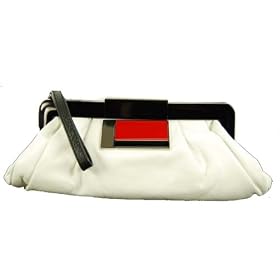 Alfani Martina Leather Wrist Bag - White