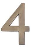 Architectural Mailboxes 3582AB-4 Solid Cast Brass 4-Inch Floating House Number, Antique Brass "4"