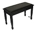 Yamaha Grand Piano Bench Black Satin Spade Legs - Upholstered Top with Wood Trim and Music Compartment