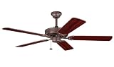 IMAGE OF Kichler Lighting 339010TZ Sterling Manor Select 52-Inch Ceiling Fan, Tannery Bronze