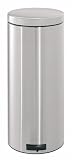 Kitchen & Housewares : Brabantia Pedal Bin, 30 litre, plastic bucket Matt Steel