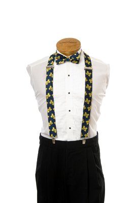 Michigan Suspenders - University of Michigan Blue Suspenders with M Logo