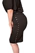 Switchblade Stiletto Metal Studded Black Skirt Stretchy Small - XL