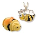 Gold & European Crystal Bee Pendant Necklace