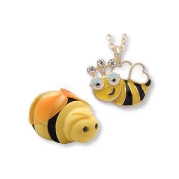 Set A Shopping Price Drop Alert For Bumble BEE Girls Kids Necklace Pendant in Shaped Gift Jewelry BOX