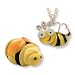 Bumble Bee Crystal Pendant Necklace W/ Velour Gift Box