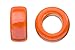 6pcs Orange Porcelain Slider Beads for Licorice Leather - Tube Style Glaze finish 20x9mm