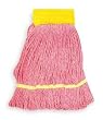 Tough Guy 1TYX5 Wet Mop, Antimicrobial, Small, Red