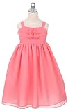 New Ruffle Chiffon Dress ~ sz 2 to 14 Girls ~ Choice of Coral, Yellow or Aqua