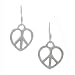 Sterling Silver Heart Peace Sign Earrings
