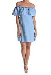 Cotton/Polyester Off the Shoulder   Dress With Ruffles