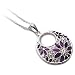 Lilac And Purple Enamelled Indian Style Pendant Necklace In