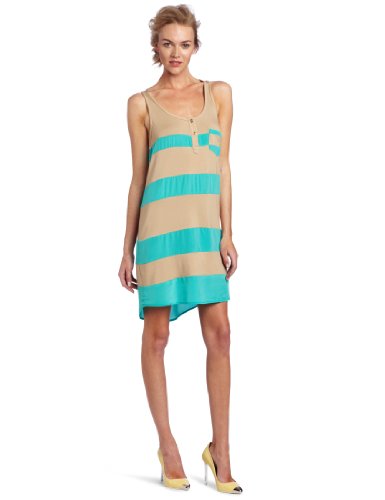 Ali Ro Women's Ditch Plains Striped Dress, Latte/Ocean Blue, 8