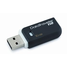 Kingston DataTraveler 112 - 16 GB USB 2.0 Flash Drive DT112/16GBET (Black/White) [Amazon Frustration-Free Packaging]