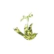 Sugared Fruit Green Velveteen Overlay Mirror Bird Christmas Ornament 6"