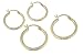 14K Yellow Gold Hoop Earrings, Set of Two Pair