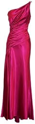 One Shoulder Satin Goddess Formal Gown Prom Dress