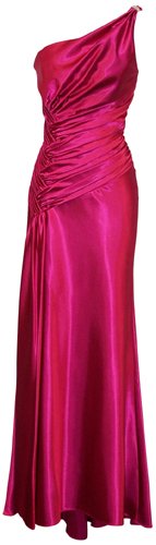 One Shoulder Satin Goddess Formal Gown Prom Dress