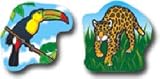 SHAPE STICKERS RAINFRST ANIMLS