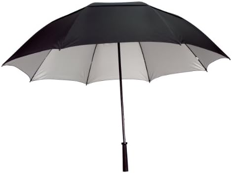 BLACK GOLF UV Protection SPF 50 PLUS WINDPROOF Rain Solar 62" ARC Umbrella