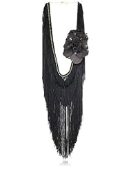 Reason to be Pretty Black Floral, Fringe and Crystals Necklace