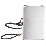 Zippo Brushed Chrome Lossproof Ligher w/ Loop and Lanyard - 275