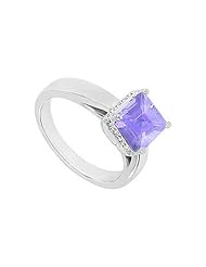 Tanzanite and Diamond Ring 14K White Gold - 1.00 CT TGW