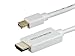 Monoprice 109474 6-Feet 32AWG Mini Display-Port HDMI with Audio Cable, White