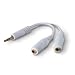 MicroVillage - HEADPHONE SPLITTER FOR IPOD VIDEO, CLASSIC, TOUCH, IPHONE, NANO (1ST, 2ND, 3RD GENERATION), MINI, SHUFFLE & ALL OTHER MP3/MP4 PLAYERS (WHITE)