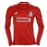 adidas Liverpool Home Long Sleeve Shirt 2010 2012 Light Scarlet X-X Large