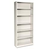 Metal Bookcase, 81-1/8 High, Five Adjustable, One Fixed Shelf, Putty (HONS82ABCL)