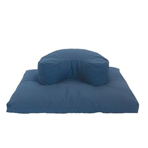 Zafu Crescent Zabuton Combination Yoga Meditation Support Cushions Buckwheat Fill
