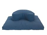 Zafu Crescent Zabuton Combination Yoga Meditation Support Cushions Buckwheat Fill