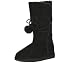 Black Soft Faux Fur Lace Up Casual Boots