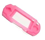 (4 in 1 Bundle) Sony PSP Slim Silicone Skin Cover for NEW Sony PSP Slim Only + Screen Protector for PSP Slim + Car Charger for Sony Playstation Sp Slim + Travel Charger for PSP Slim Game Console (Hot Pink)
