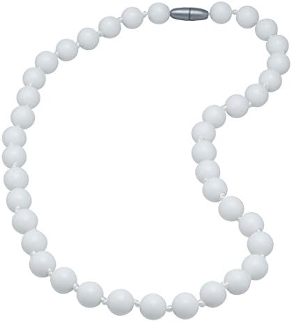 DelooaTM Silicone Baby Teething Nursing Necklace, BPA Free, Teething toy for baby, Better than Baltic Amber (Snow White)