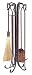 Hammered Crook Fireplace Tool Set - Antique Copper