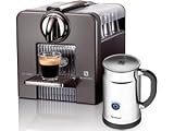 Nespresso Le Cube Titan Gray Automatic Espresso Machine Plus Milk Frother 1-L.