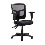 Lorell 86201 Managerial Mid-Back Chair,Mesh,25-1/4 in.x23-1/2 in.x40-1/2 in.,Black