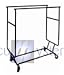 Collapsible Garment Rack w/ Double Round Tubing Hangrail /Chrome--- Lot of 1 each