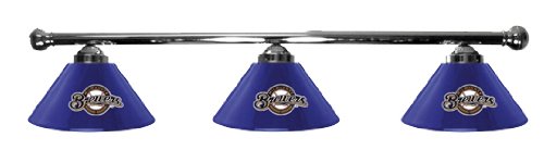 Milwaukee Brewers Pool Table Light - Chrome Bar