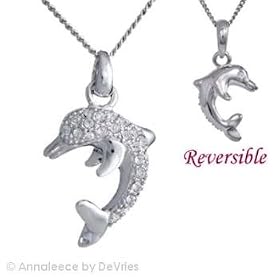 Diving Dolphin 16"/18" Necklace With Swarovski Elements