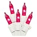 LiteSource 25103 - 100 Light White Wire Pink Miniature Christmas Light String Set