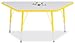 Jonti-Craft Rainbow Accents KYDZ Toddler Height Activity Table- Trapezoid (24" x 48") 6438JCT00X Color: Red Rainbow Accent
