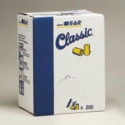 Classic  Ear Plugs in Pillow Pak, 200 Pairs/Box, Yellow