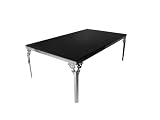Premier Housewares Coffee Table with Black Glass Table Top and Carved Stainless Steel Legs, 43 x 110 x 70 cm 31aqqGgskwL. SL160